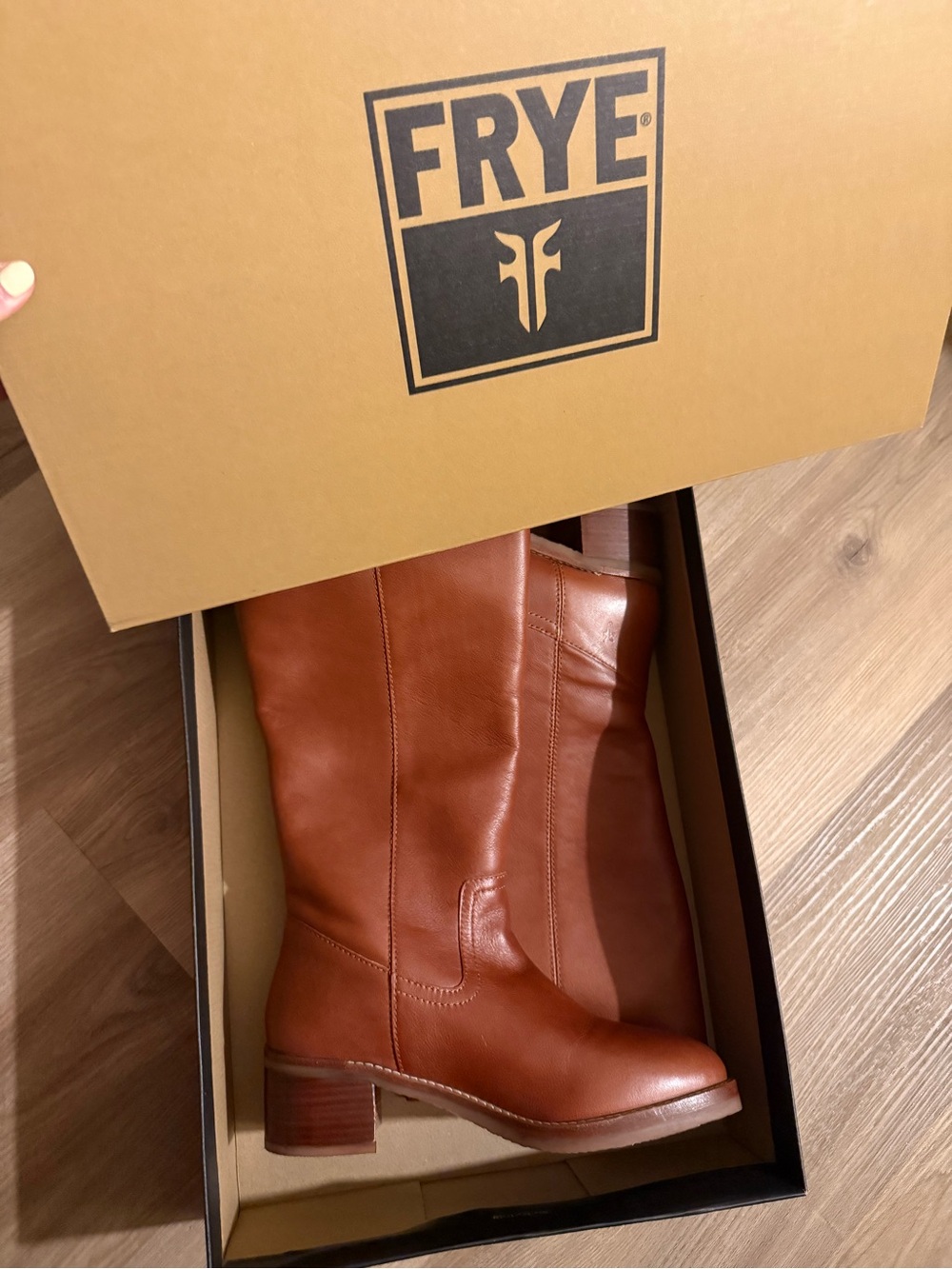 Frye Tan Leather Camryn Tall Pull-On Boot